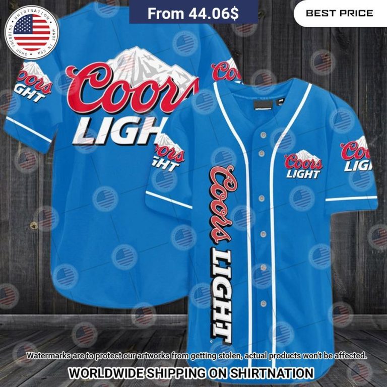 Coors Light Baseball Jersey Generous look