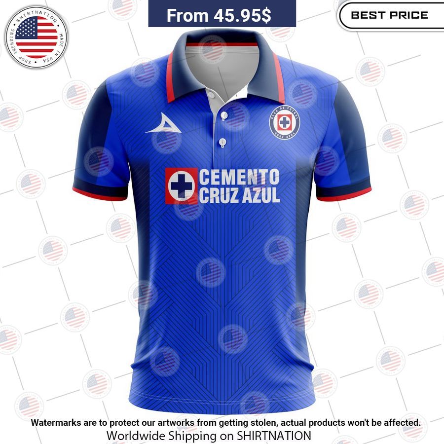 Cruz Azul 2023 2024 Home Liga MX Custom Polo This is awesome and unique