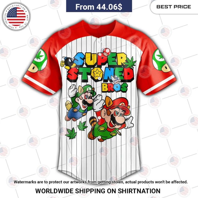 Custom Super Stoned Bros Mario Baseball Jersey I like your hairstyle