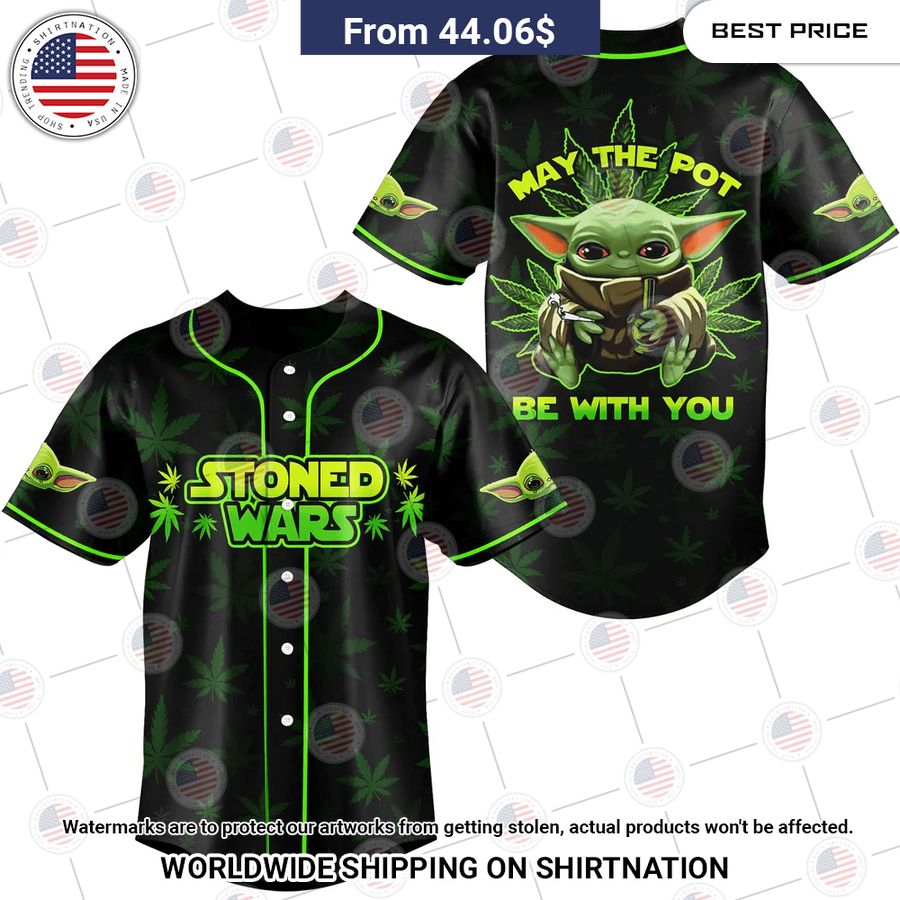 May The Pot Be With You Stoned Wars Yoda Baseball Jersey Royal Pic of yours