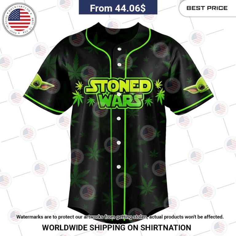 May The Pot Be With You Stoned Wars Yoda Baseball Jersey Unique and sober