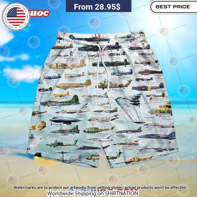 Military Aircraft Beach Shorts Mesmerising