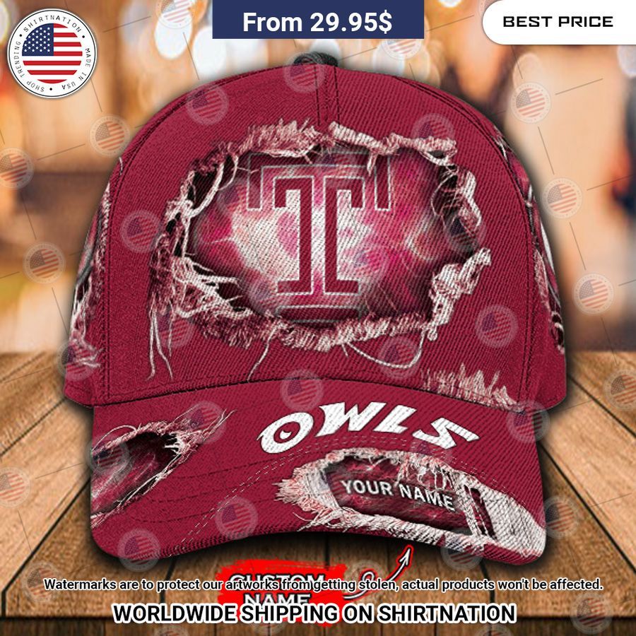 NCAA Temple Owls Custom Cap I love how vibrant colors are in the picture.