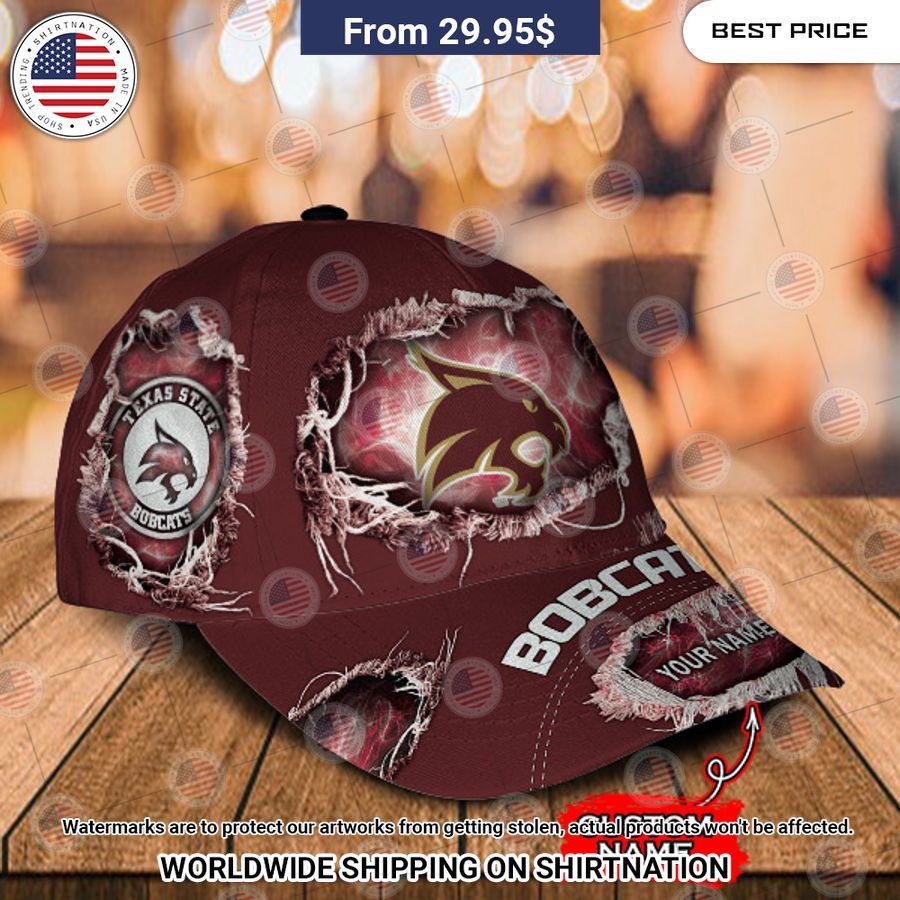 NCAA Texas State Bobcats Custom Cap Eye soothing picture dear