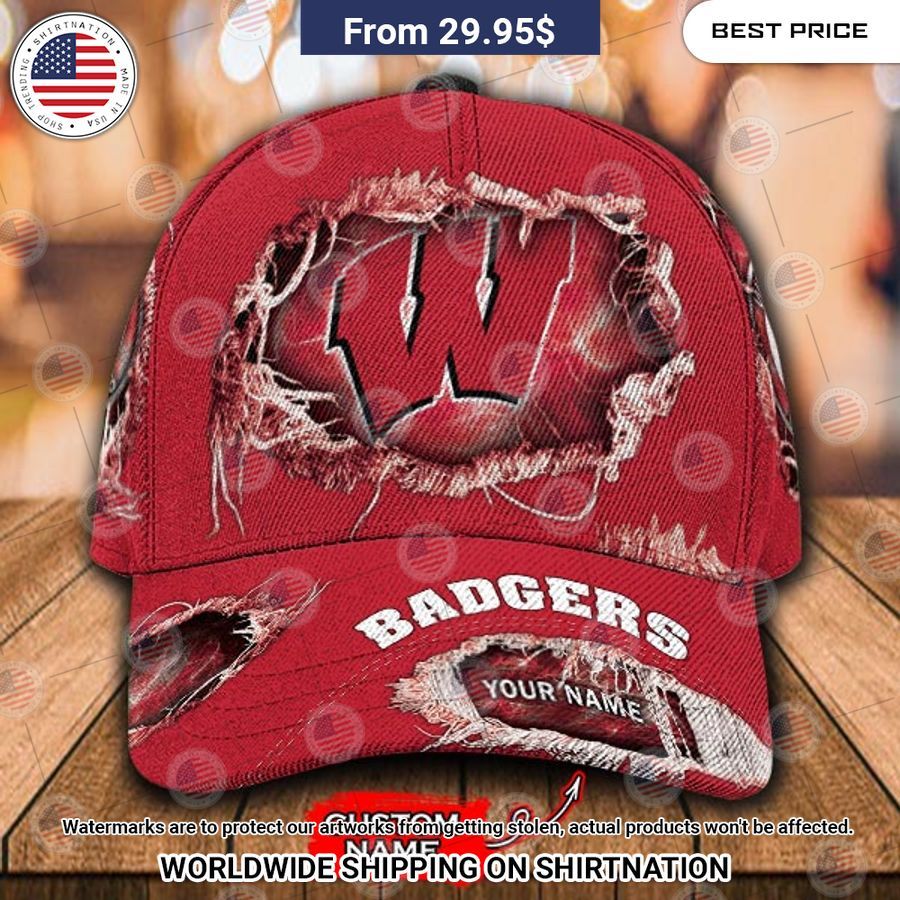 NCAA Wisconsin Badgers Custom Cap Elegant and sober Pic