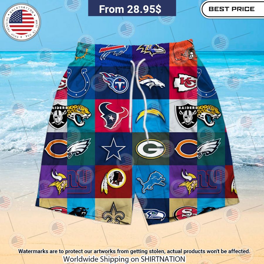 NFL Team Logos Color Beach Shorts You tried editing this time?