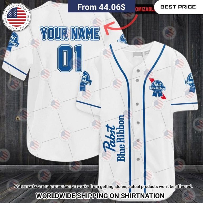 Pabst Blue Ribbon Custom Baseball Jersey Damn good