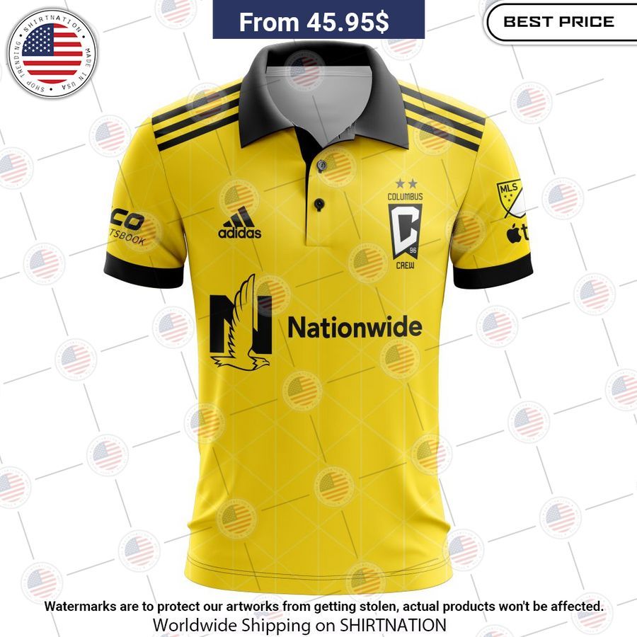 Personalized Columbus Crew 2023 Home MLS Polo Shirt Super sober