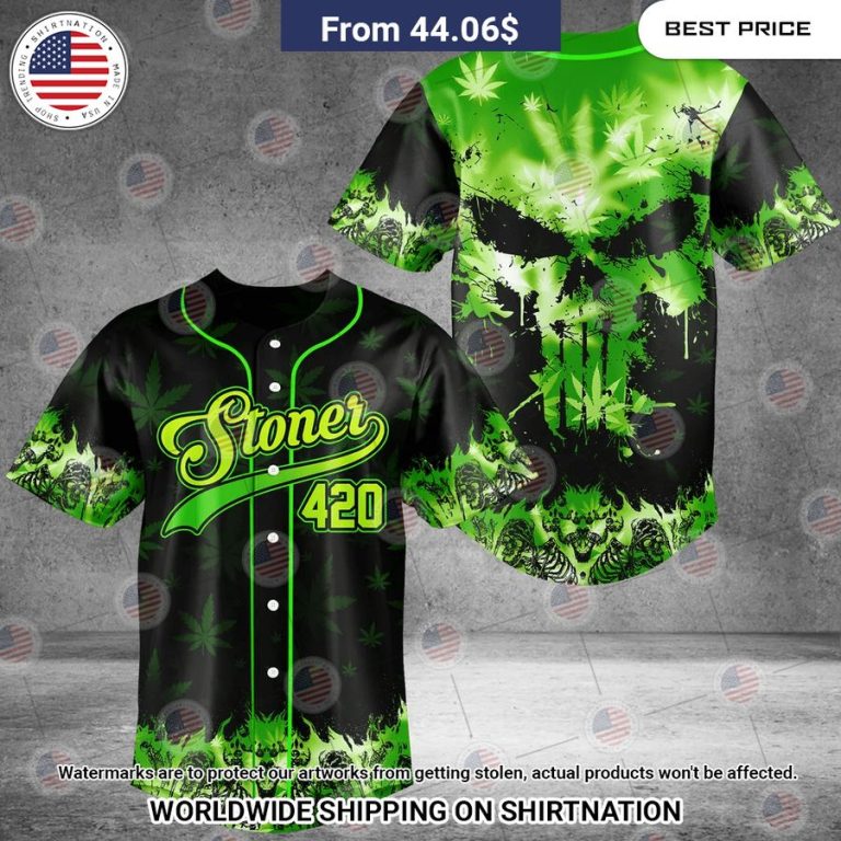 Punisher Skull Cannabis Jersey Baseball Gang of rockstars