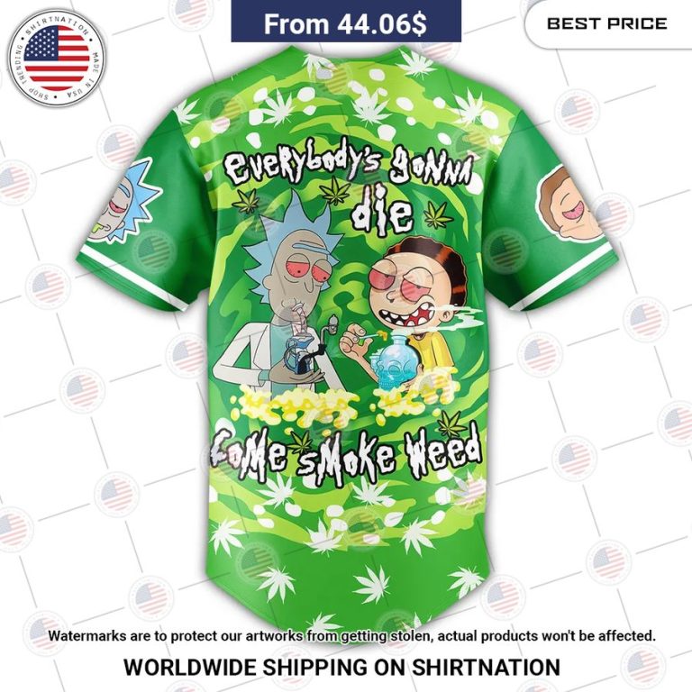 Rick N Morty Smoke Smoke Weed Baseball Jersey Nice bread, I like it