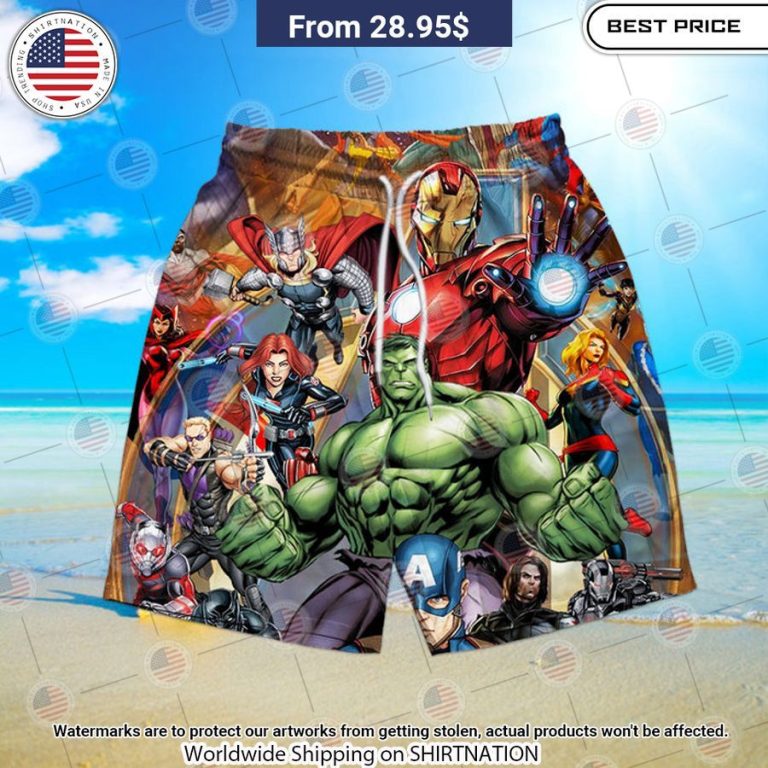 The Avengers Beach Shorts Wow! What a picture you click