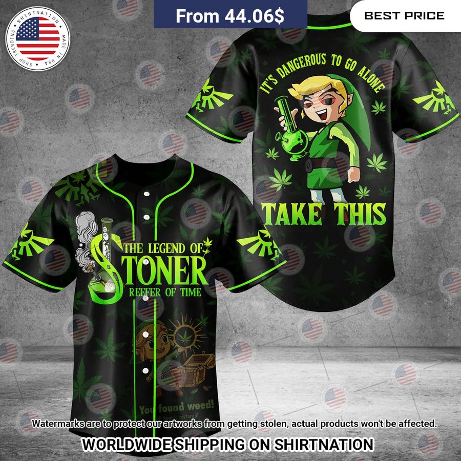 The Legend Of Stoner Reefer Of Time Baseball Jersey Studious look