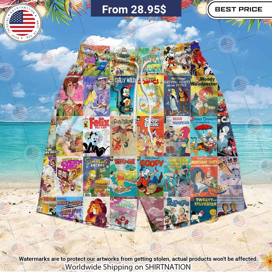 vintage cartoon collage beach shorts 1 35.jpg