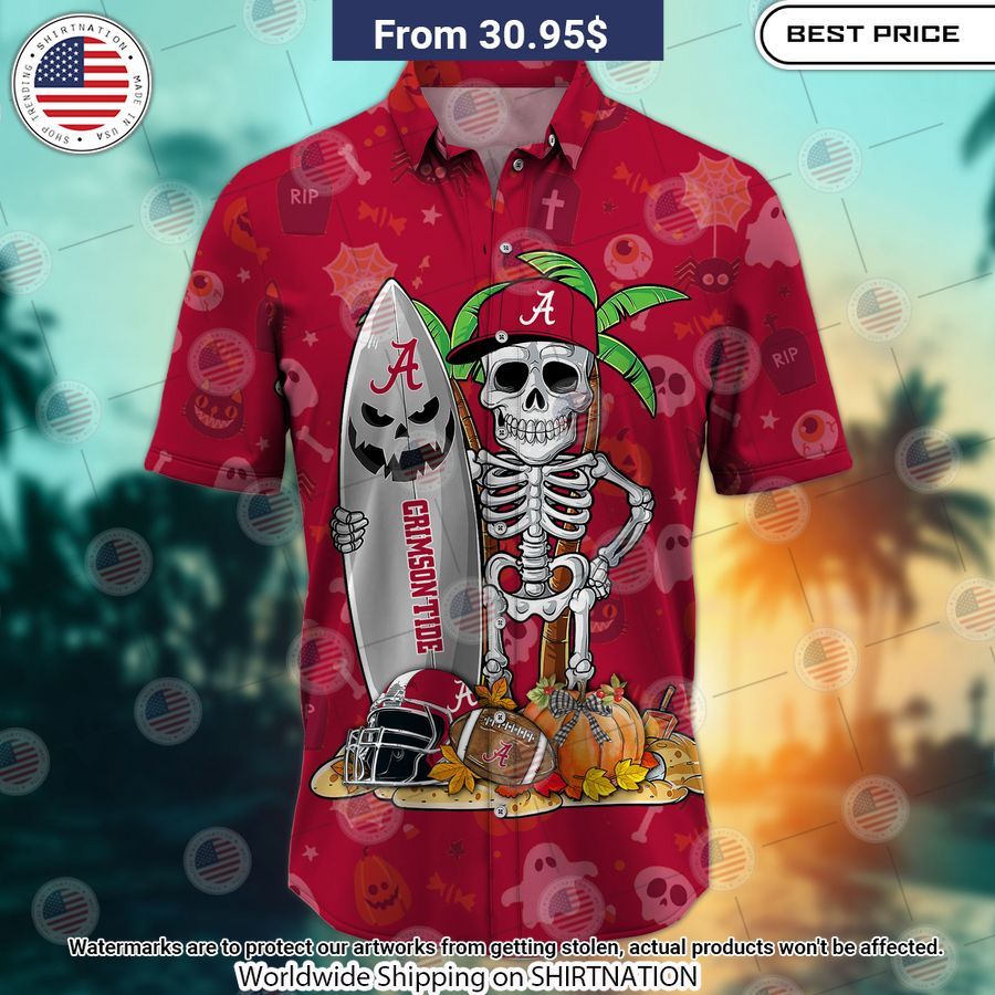 Alabama Crimson Tide Skeleton Hawaiian Shirt Stunning