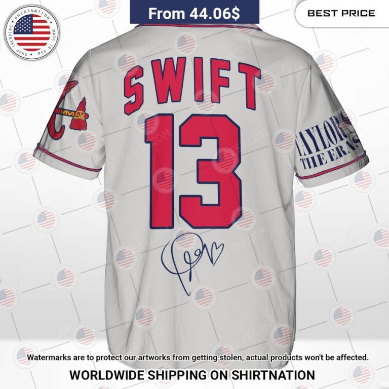 Atlanta Braves Taylor Swift Gray Custom Baseball Jersey Wow! This is gracious