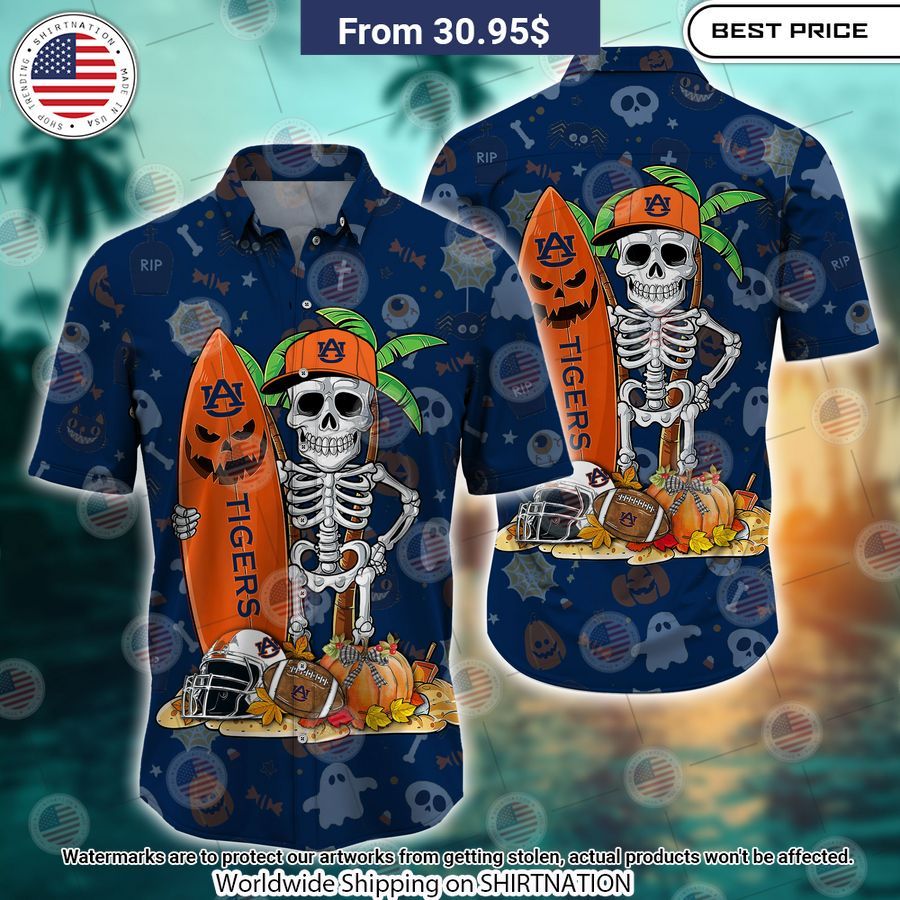 Auburn Tigers Skeleton Hawaiian Shirt Good look mam