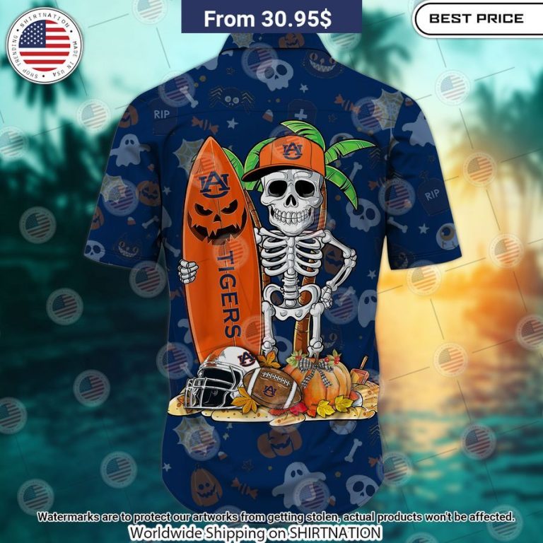 Auburn Tigers Skeleton Hawaiian Shirt Which place is this bro?