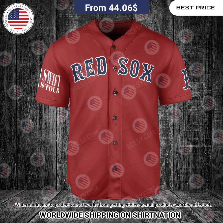 Boston Red Sox Taylor Swift Red Custom Baseball Jersey Best couple on earth