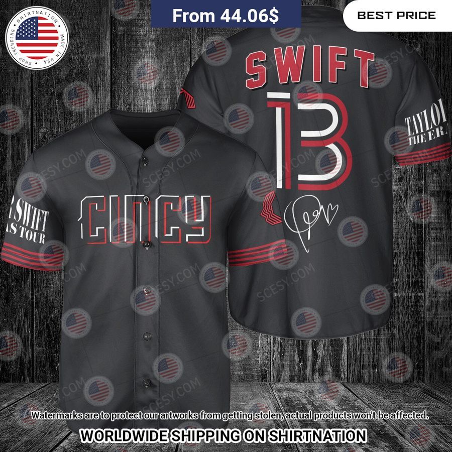 Cincinnati Reds Taylor Swift Black Custom Baseball Jersey Good click