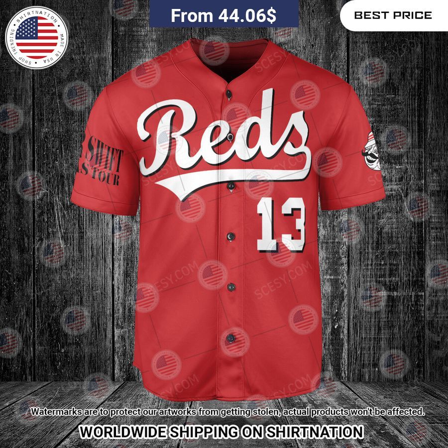 Cincinnati Reds Taylor Swift Personalized Baseball Jersey Natural and awesome
