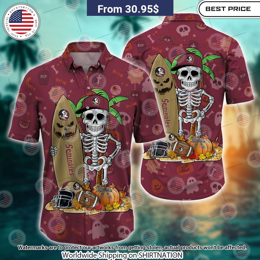 Florida State Seminoles Skeleton Hawaiian Shirt Nice shot bro