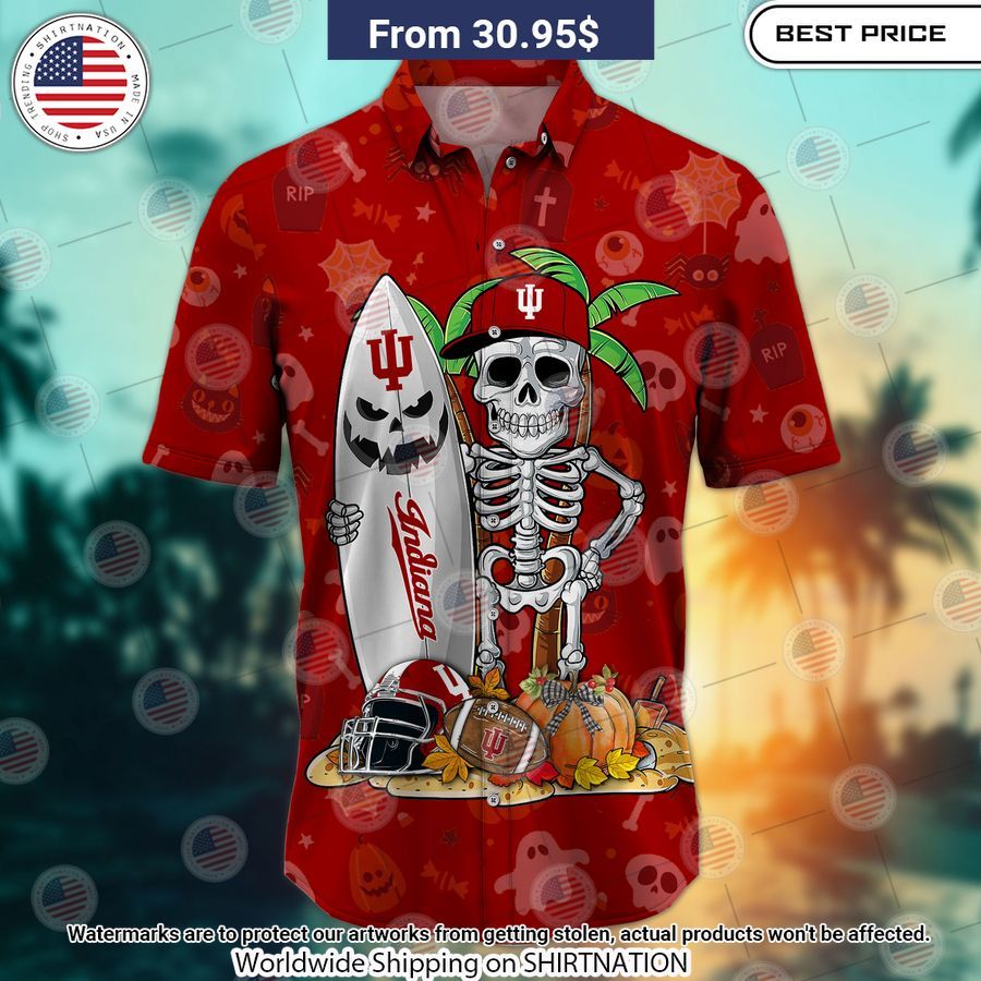 Indiana Hoosiers Skeleton Hawaiian Shirt Cool look bro