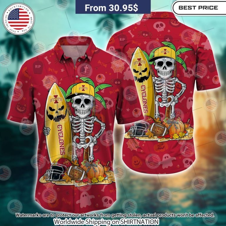 Iowa State Cyclones Skeleton Hawaiian Shirt Rocking picture