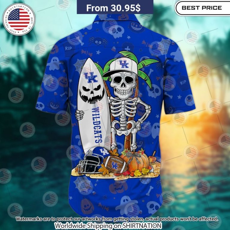 Kentucky Wildcats Skeleton Hawaiian Shirt Cutting dash