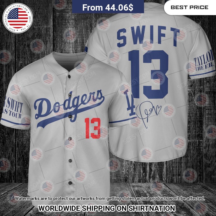 los angeles dodgers taylor swift gray custom baseball jersey 1 296.jpg