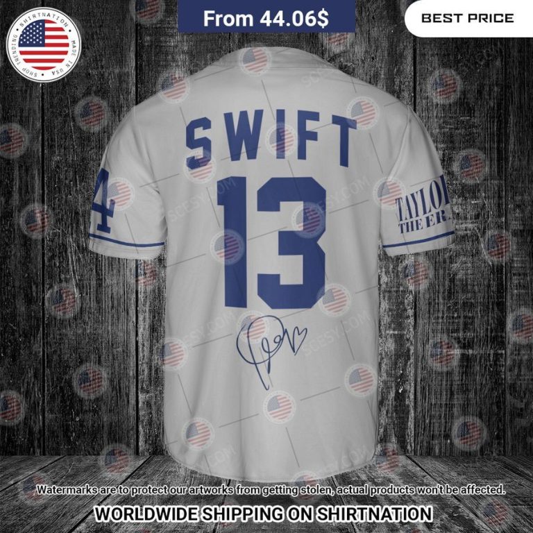 Los Angeles Dodgers Taylor Swift Gray Custom Baseball Jersey Good look mam