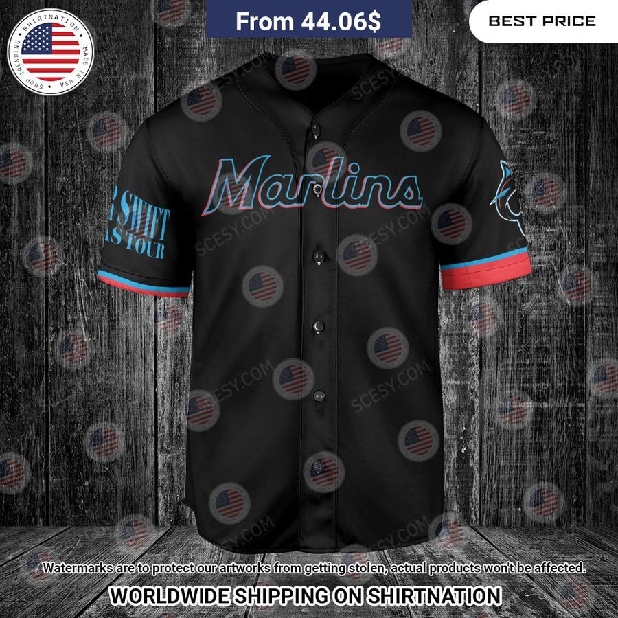 Miami Marlins Taylor Swift Black Custom Baseball Jersey Trending picture dear