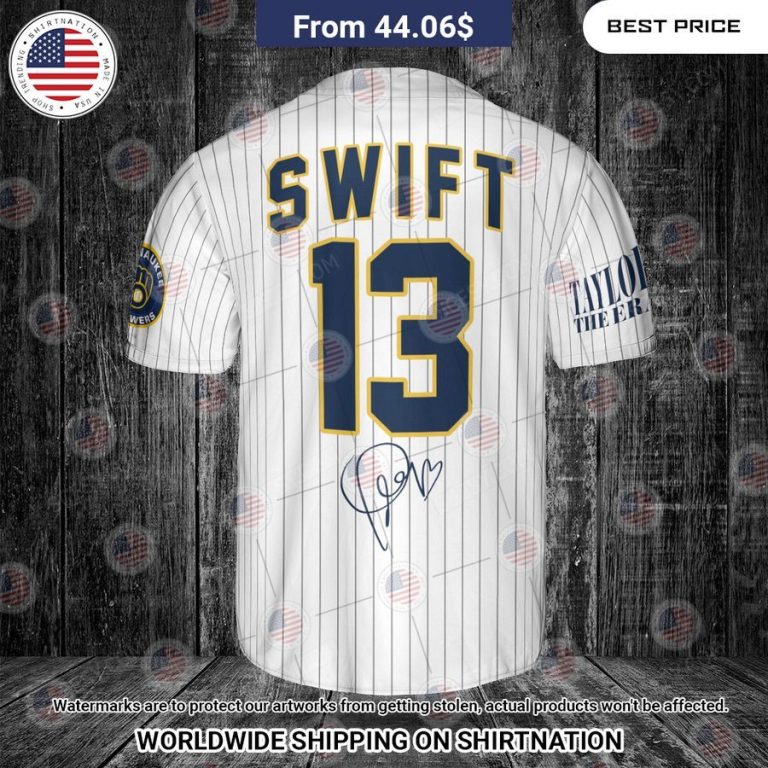 Milwaukee Brewers Taylor Swift Custom Baseball Jersey Cutting dash