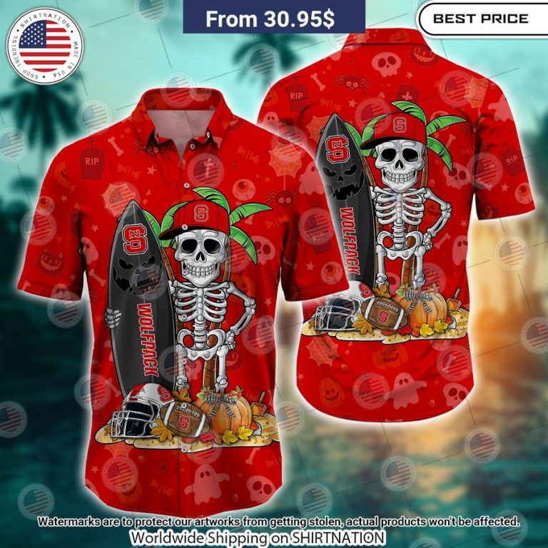 NC State Wolfpack Skeleton Hawaiian Shirt You look fresh in nature