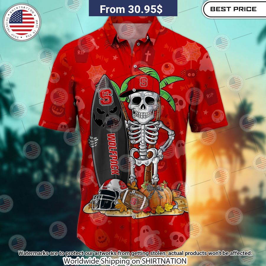 NC State Wolfpack Skeleton Hawaiian Shirt Cuteness overloaded