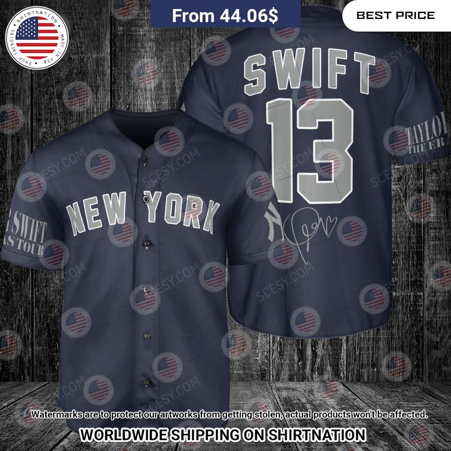 New York Yankees Taylor Swift Navy Custom Baseball Jersey