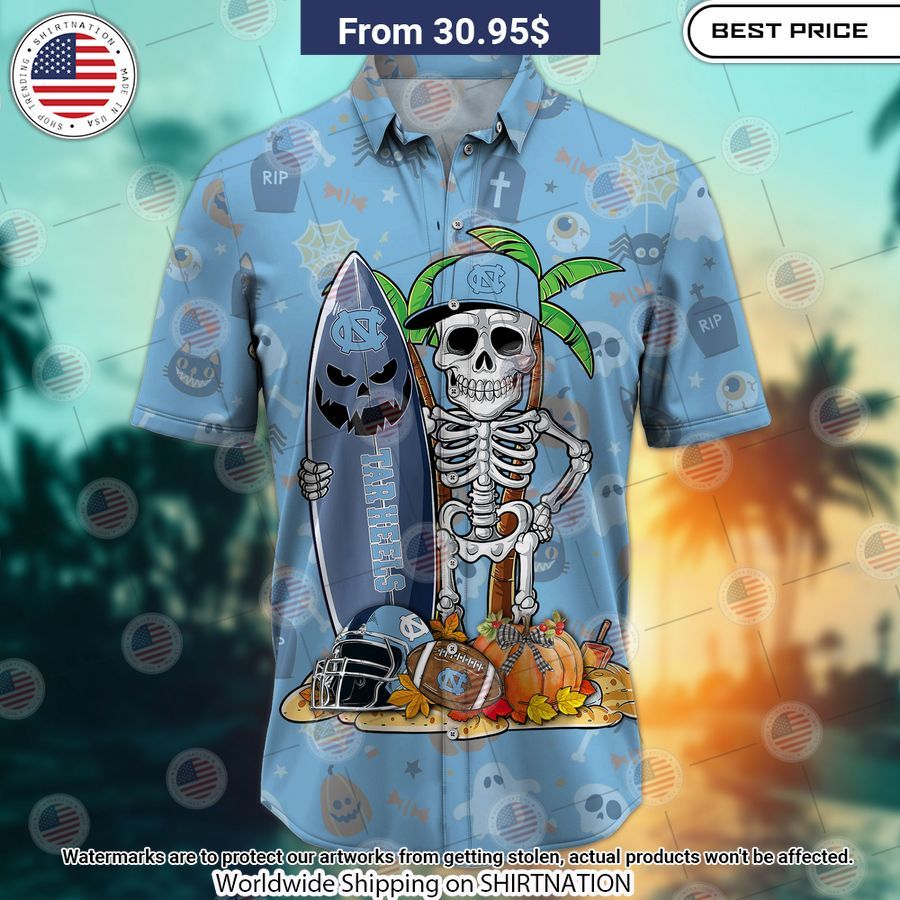 North Carolina Tar Heels Skeleton Hawaiian Shirt Trending picture dear