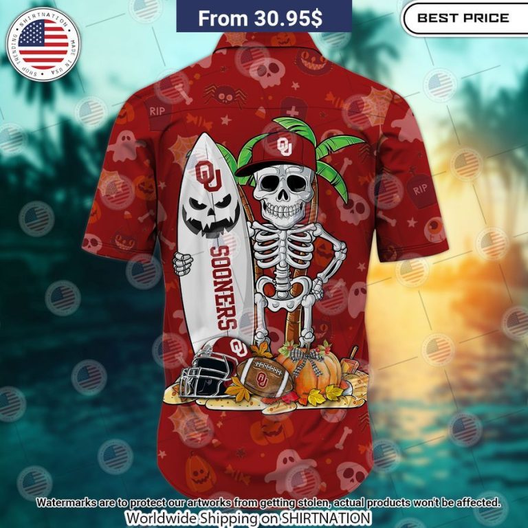 Oklahoma Sooners Skeleton Hawaiian Shirt Stand easy bro