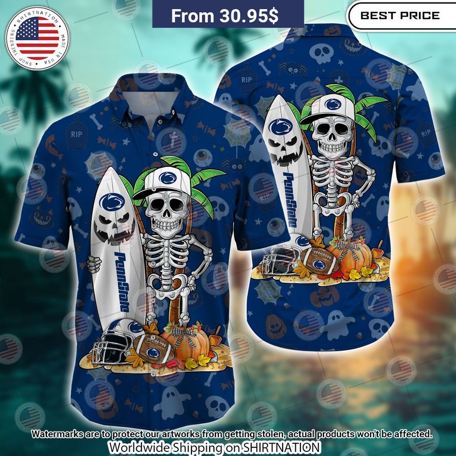 Penn State Nittany Lions Skeleton Hawaiian Shirt Cuteness overloaded