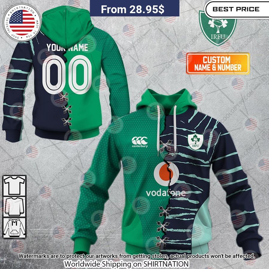 Personalized IRFU Ireland national Rugby Mix Hoodie You look lazy