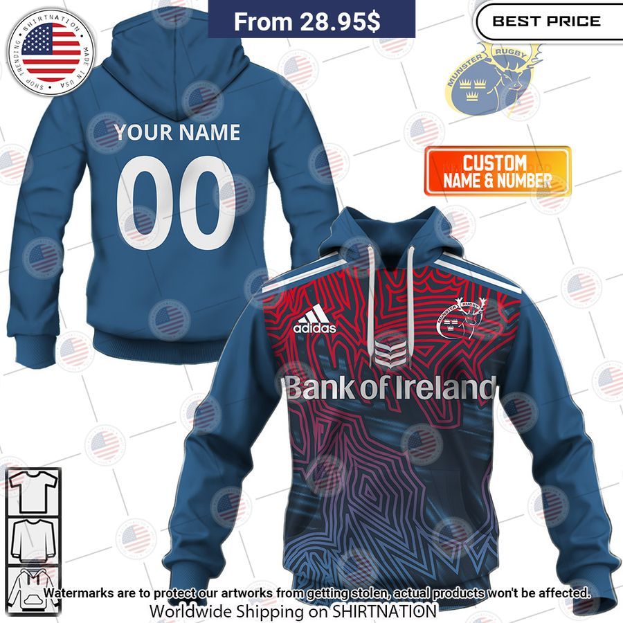 Personalized IRFU Munster Rugby 2023 Away Hoodie Impressive picture.