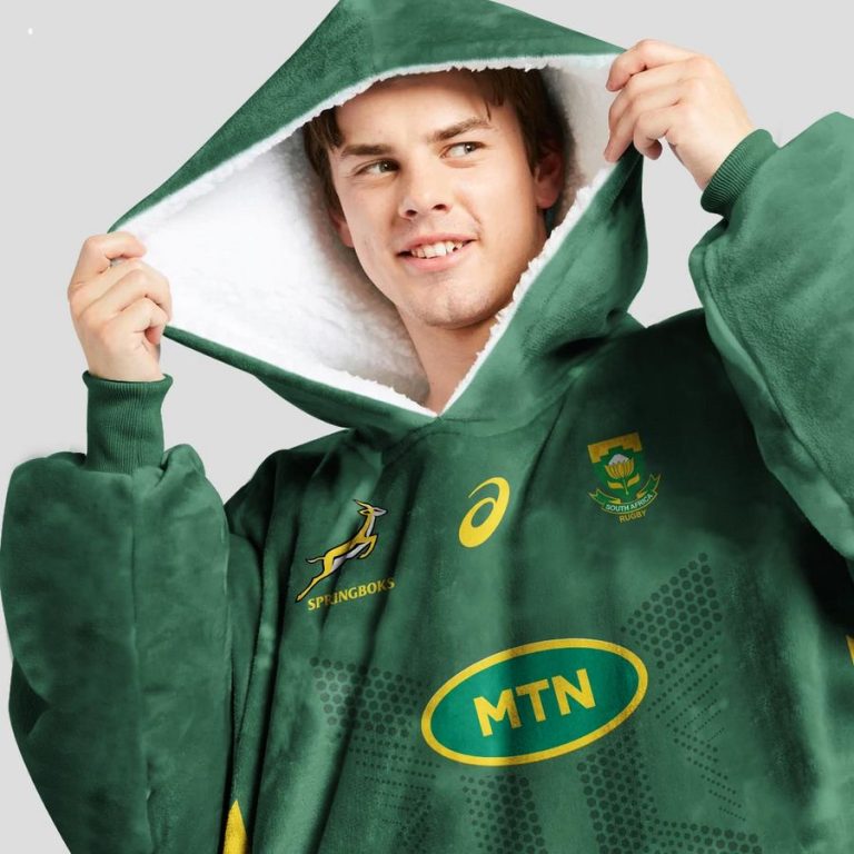 personalized south africa springboks hoodie blanket 2