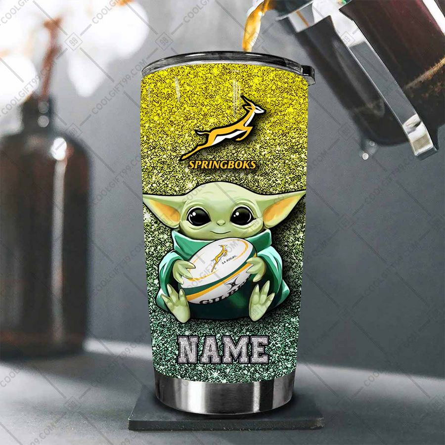 Personalized South Africa Springboks Yoda Tumbler Beauty queen