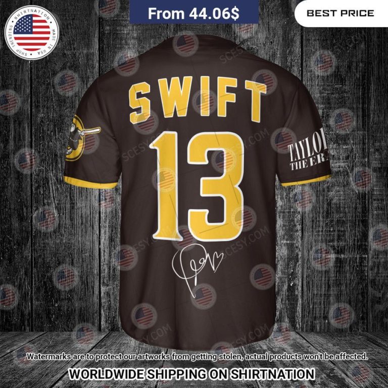 San Diego Padres Taylor Swift Brown Custom Baseball Jersey You look lazy