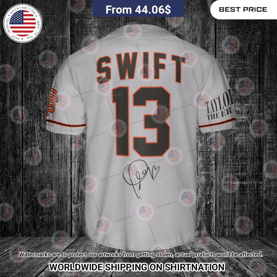 LA Dodgers Taylor Swift Baseball Jersey - Gray - Scesy