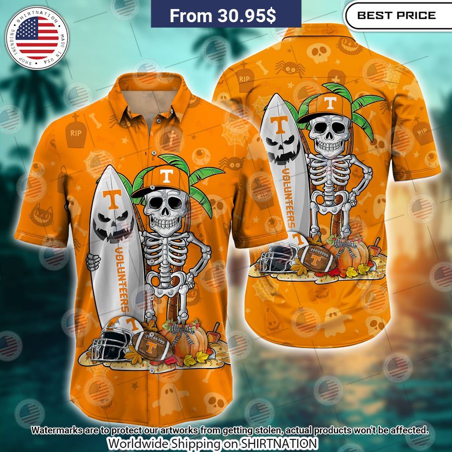 Tennessee Volunteers Skeleton Hawaiian Shirt Lovely smile