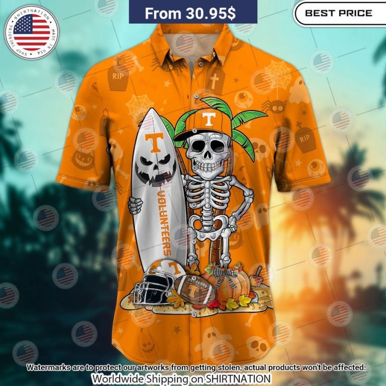 Tennessee Volunteers Skeleton Hawaiian Shirt Cutting dash