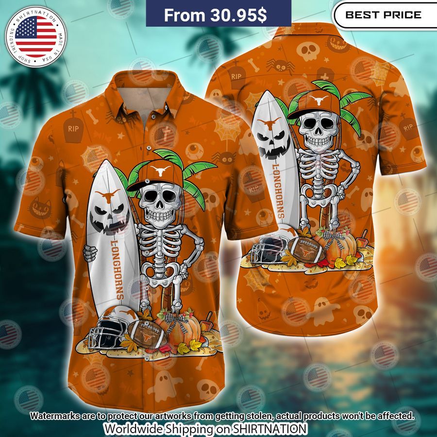 Texas Longhorns Skeleton Hawaiian Shirt You look fresh in nature
