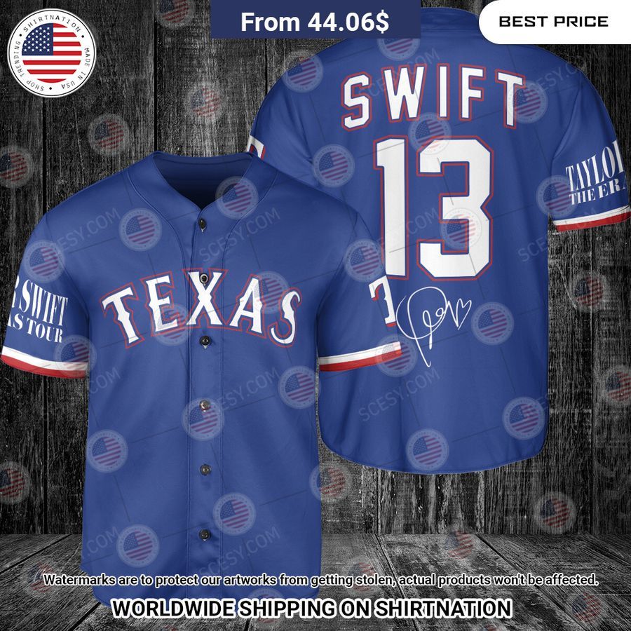 Texas Rangers Taylor Swift Royal Custom Baseball Jersey