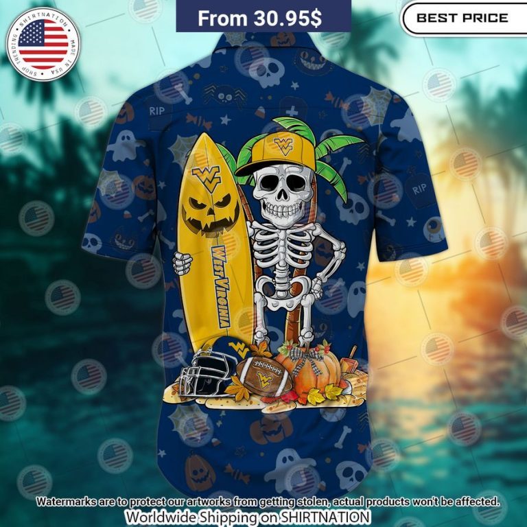 West Virginia Mountaineers Skeleton Hawaiian Shirt This is awesome and unique