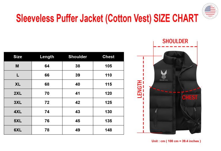 2D Cotton Vest size chart Shirtnation